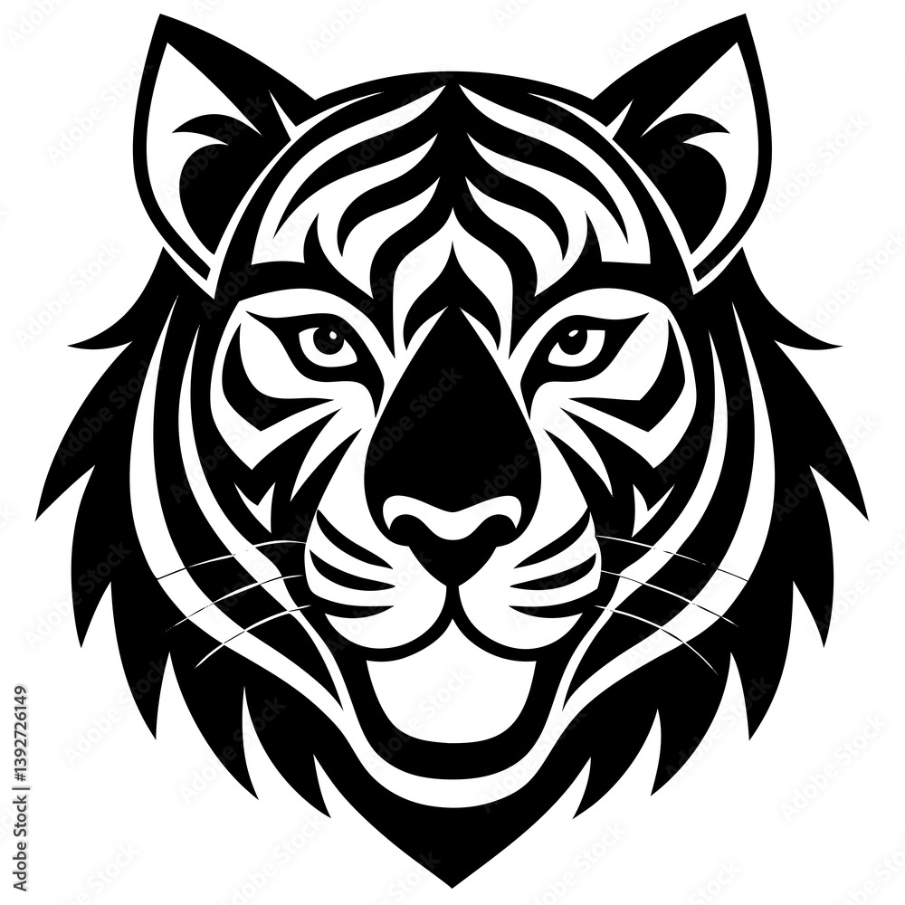 Fototapeta premium silhouette tiger face