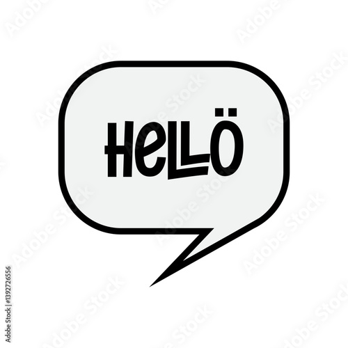 Hello speech bubble message icon vector design template