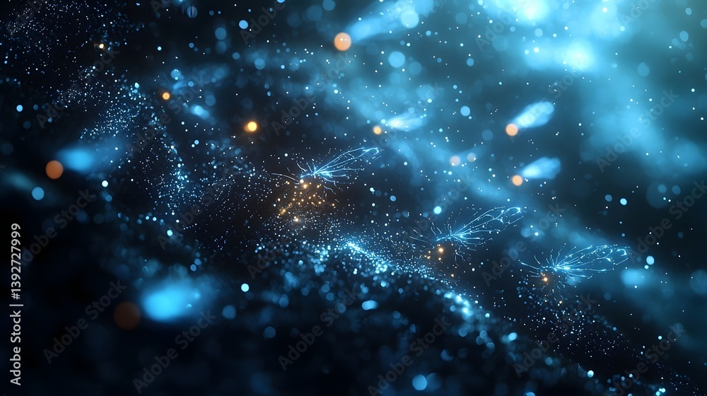 Cosmic swarm of luminous particles in celestial formation Cosmic swarm of luminous particles in celestial formation