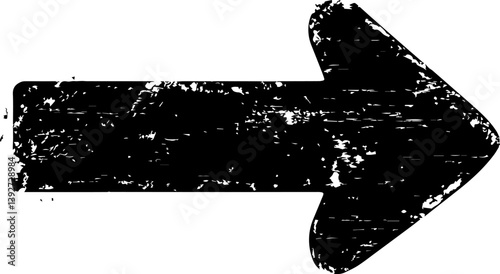 Grunge style black arrow, isolated on a white background. Useful for directional cues, design elements, and indicating growth or movement up.