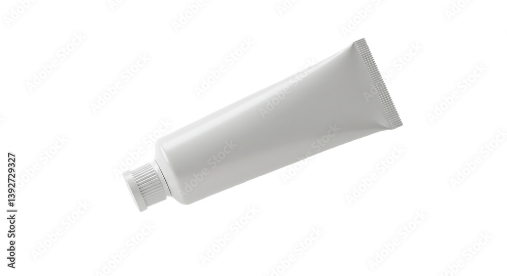 Floating highly, photorealistic toothpaste tube, isolated on transparent background, realistic lighting and soft shadow, clean product mockup, no label, no text Floating highly, photorealistic toothpaste tube, isolated on transparent background, realistic lighting and soft shadow, clean product mockup, no label, no text