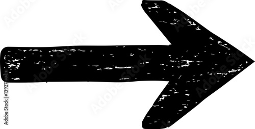 Grunge style black arrow, isolated on a white background. Useful for directional cues, design elements, and indicating growth or movement up.
