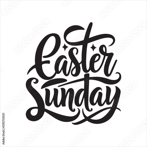 easter sunday silhouette vector art illustration
