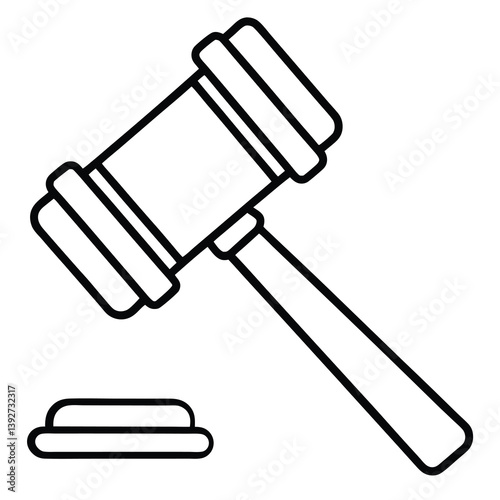 Obraz na płótnie gavel striking icon vector illustration w salonie