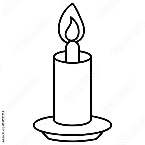 Obraz na płótnie Candle lamp vector illustration w salonie