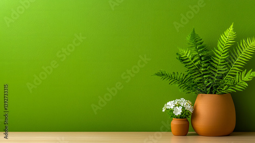 [Soothing textures Tender Lush] Serenely Organized Minimalist Home Office with Greenery