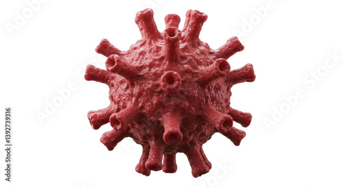 Isolated Red Coronavirus Particle
