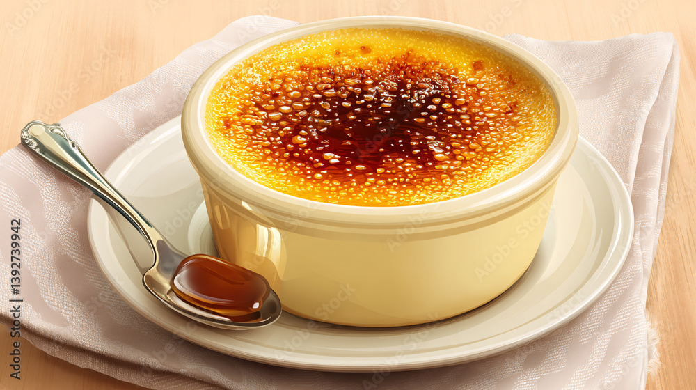 A classic crme brle featuring a smooth custard base and a crisp, golden caramelized sugar topping. A classic crme brle featuring a smooth custard base and a crisp, golden caramelized sugar topping.