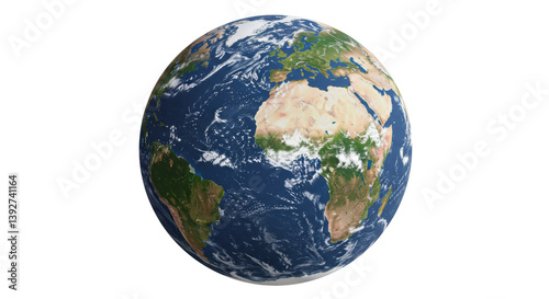 Isolated Globe Showing Continents and Oceans of Earth