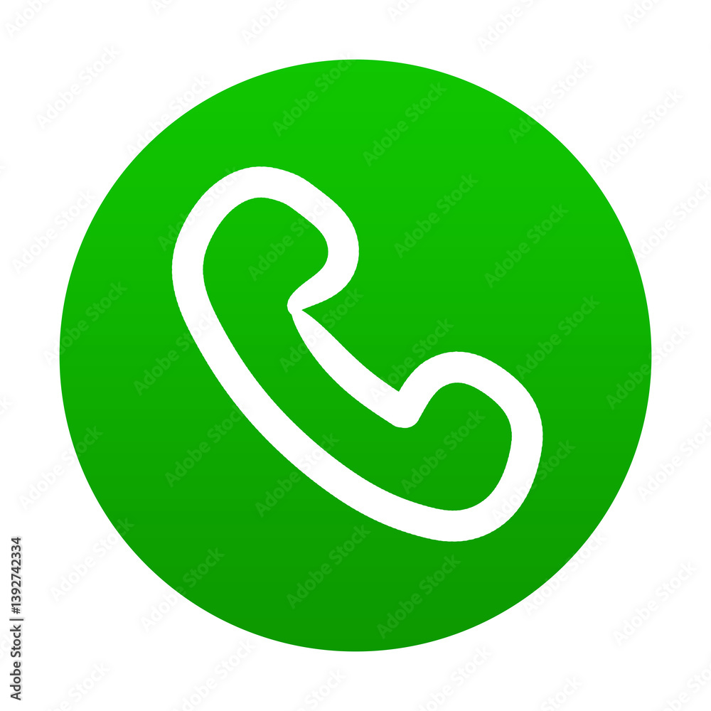 Green Phone icon design template element png file with round shape Green Phone icon design template element png file with round shape