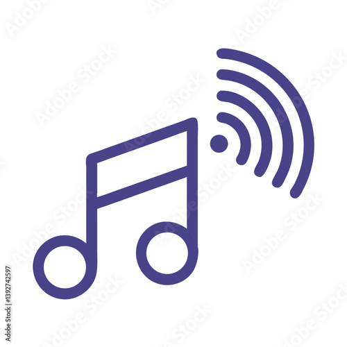 Music Note Streaming Audio Signal Icon Design