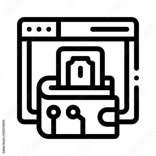 digital wallet line icon