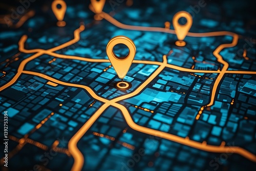 Local phone locator map with data pins displaying tracking and location information in an aerial perspective.