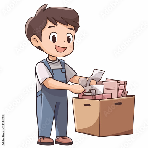 Cashier - Vector icon, isolated on white background  -  
