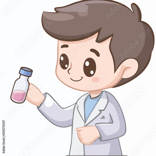 Chemist - Vector icon, isolated on white background  -  