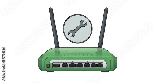 Isolated Wireless Router with Antennas Wrench Configuration