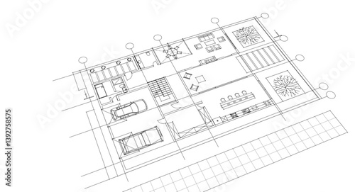 house draft floor plans facades sections