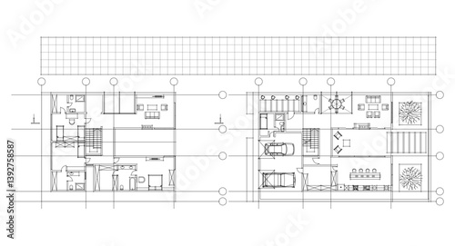 house draft floor plans facades sections
