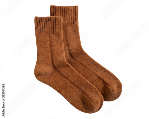Wallpaper Mural Pair of Fleece-Lined Wool Socks in Warm Brown, On Transparent Background Torontodigital.ca