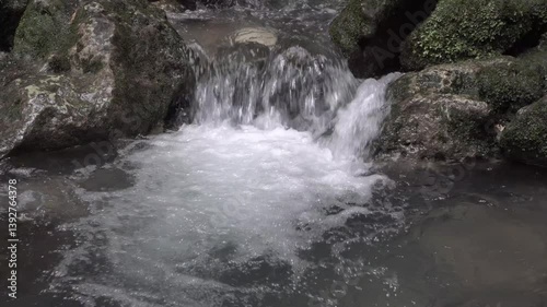 beautiful waterfall in one of the most popular tourist destinations in the city of Yogyakarta 