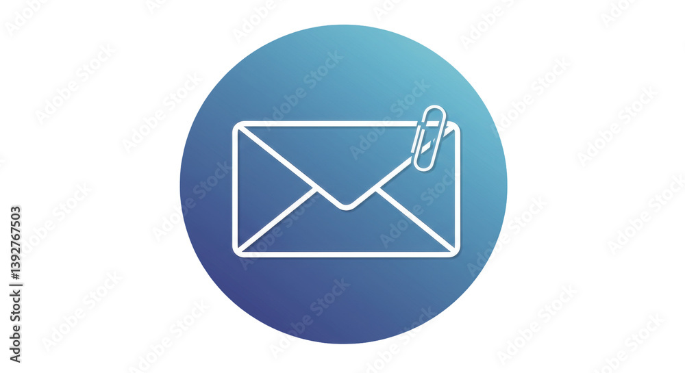 Isolated Email Attachment Icon Isolated Email Attachment Icon