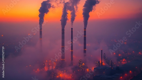 Obraz na płótnie Air pollution impact on environment. w salonie