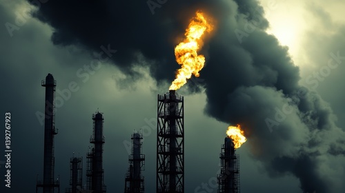 Air pollution impact on environment.