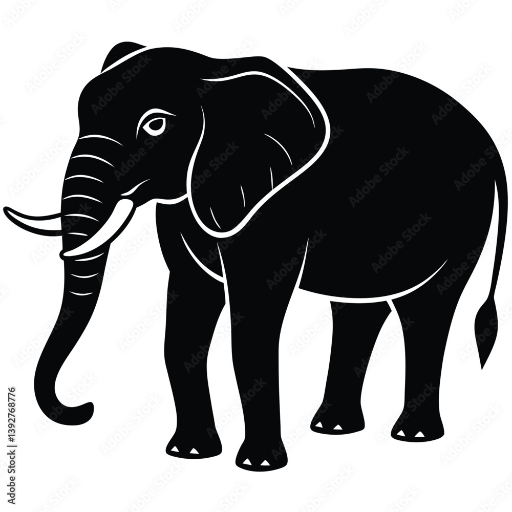 Fototapeta premium elephant isolated on white background vector illustration