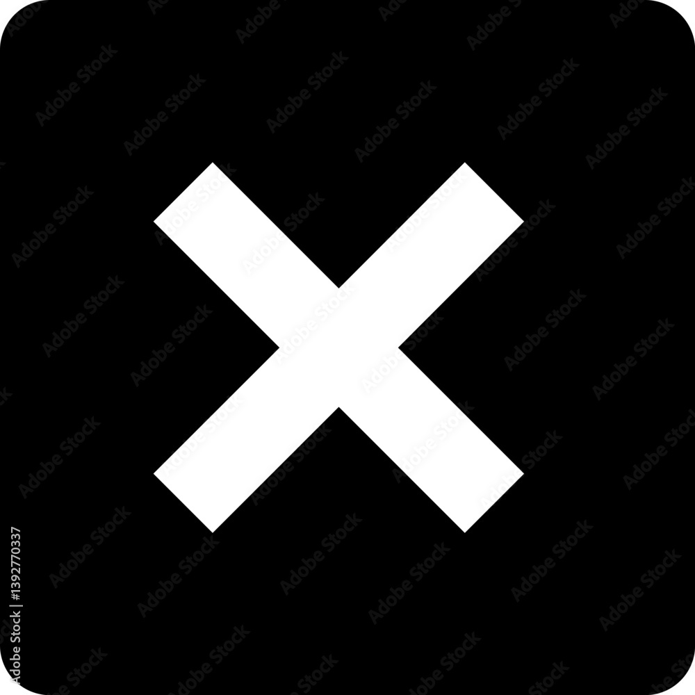 Black cross x vector icon. no wrong symbol. delete, vote sign. graphic design element set on white background X close delete cross icon Black mark symbol isolated Black cross x vector icon. no wrong symbol. delete, vote sign. graphic design element set on white background X close delete cross icon Black mark symbol isolated