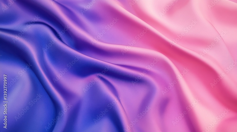 Obraz premium Flowing, iridescent silk drapes in shades of deep violet and vibrant pink, creating a luxurious, textured effect