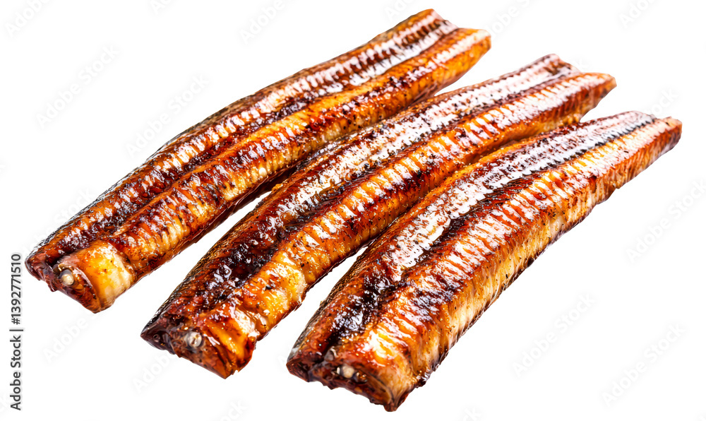Fresh Eel Slices for Culinary Use Isolate on Transparent Background, cutout, png Fresh Eel Slices for Culinary Use Isolate on Transparent Background, cutout, png