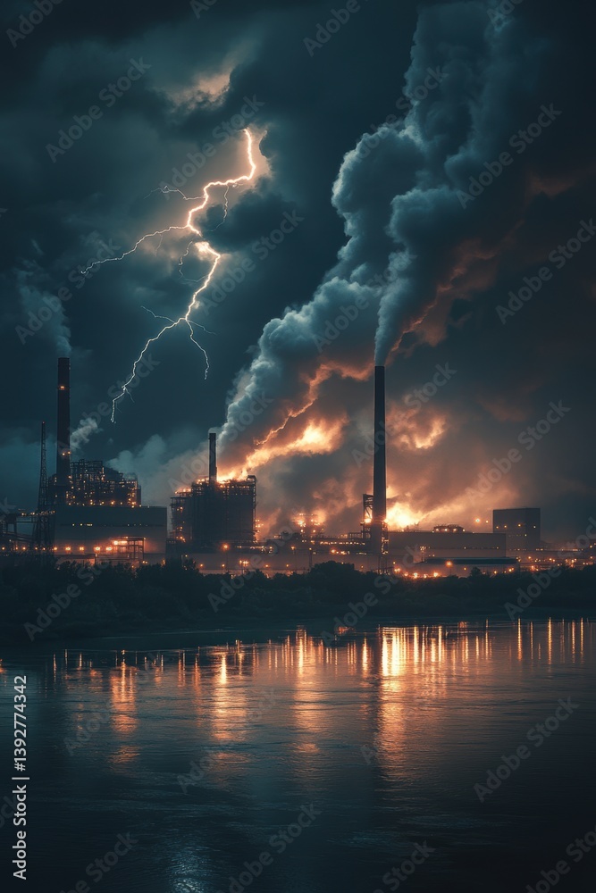 Air pollution impact on environment.