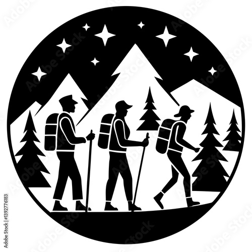 Vector hiker set