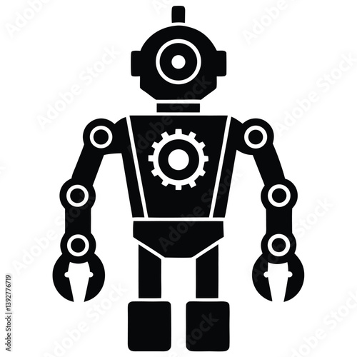 set of funny cartoon robots