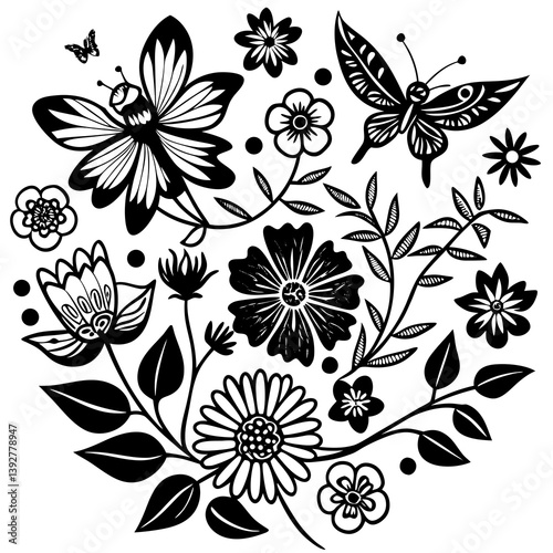 Flying butterflies silhouette black set isolated on white background. Set of butterfly in flight silhouettes. Set of butterflies. Butterfly silhouette icons set. Butterfly tattoo silhouettes.