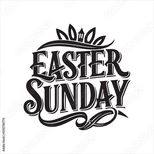 easter sunday silhouette vector art illustration