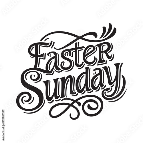 easter sunday silhouette vector art illustration