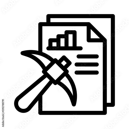 data mining line icon
