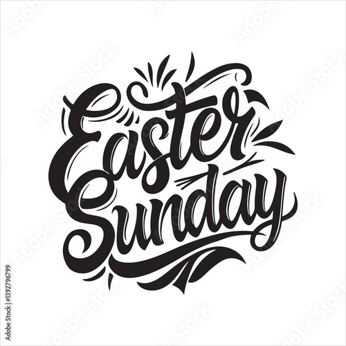 easter sunday silhouette vector art illustration