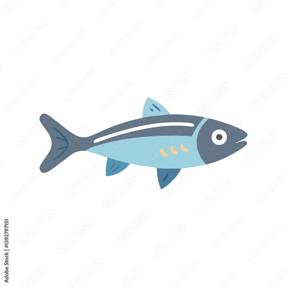 Detailed Anchovy Fish Illustration Style Detailed Anchovy Fish Illustration Style