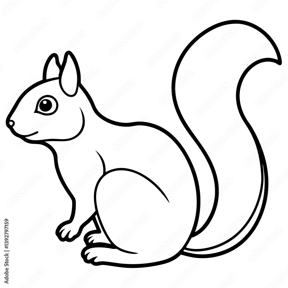 Continuous Line Squirrel Illustration Continuous Line Squirrel Illustration
