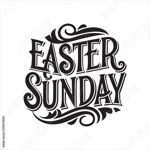 easter sunday silhouette vector art illustration