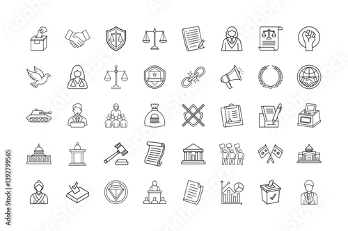 Democracy and Government Symbol Set.
