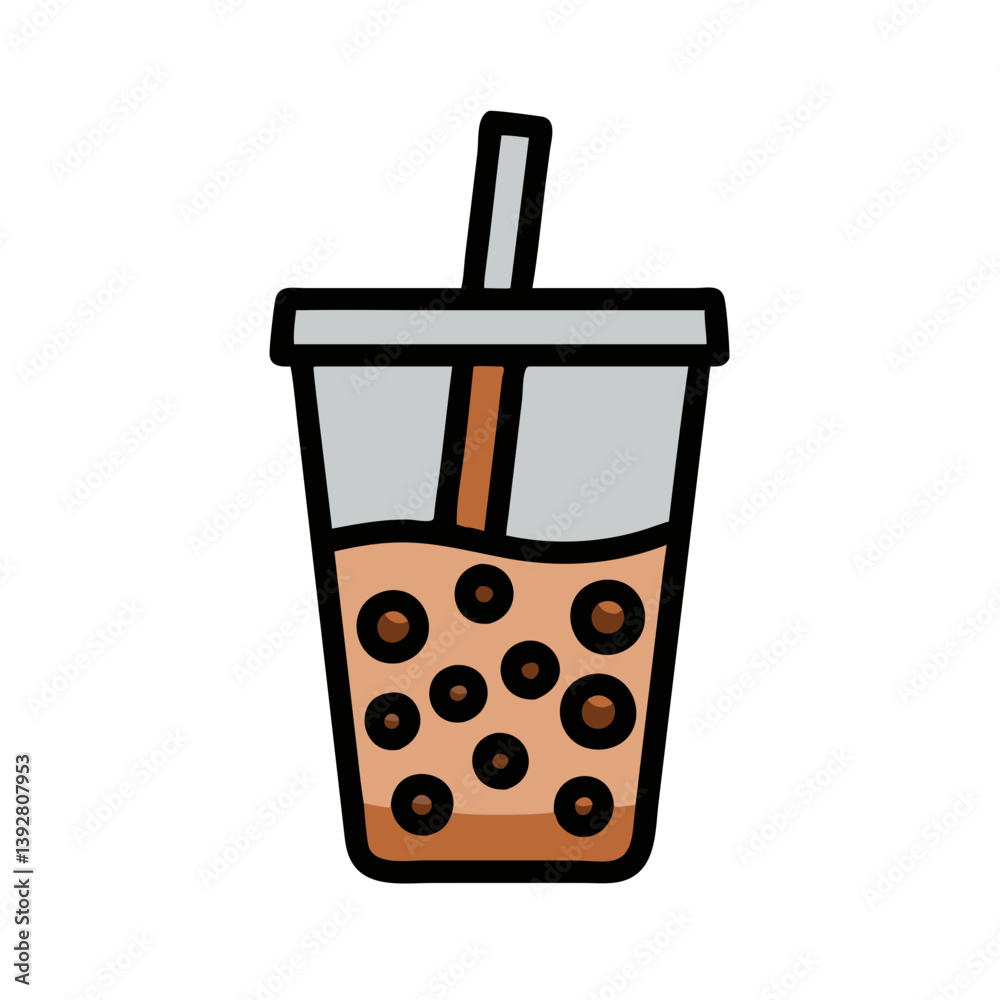 Obraz premium Elegant Bubble Tea Design for Refreshments
