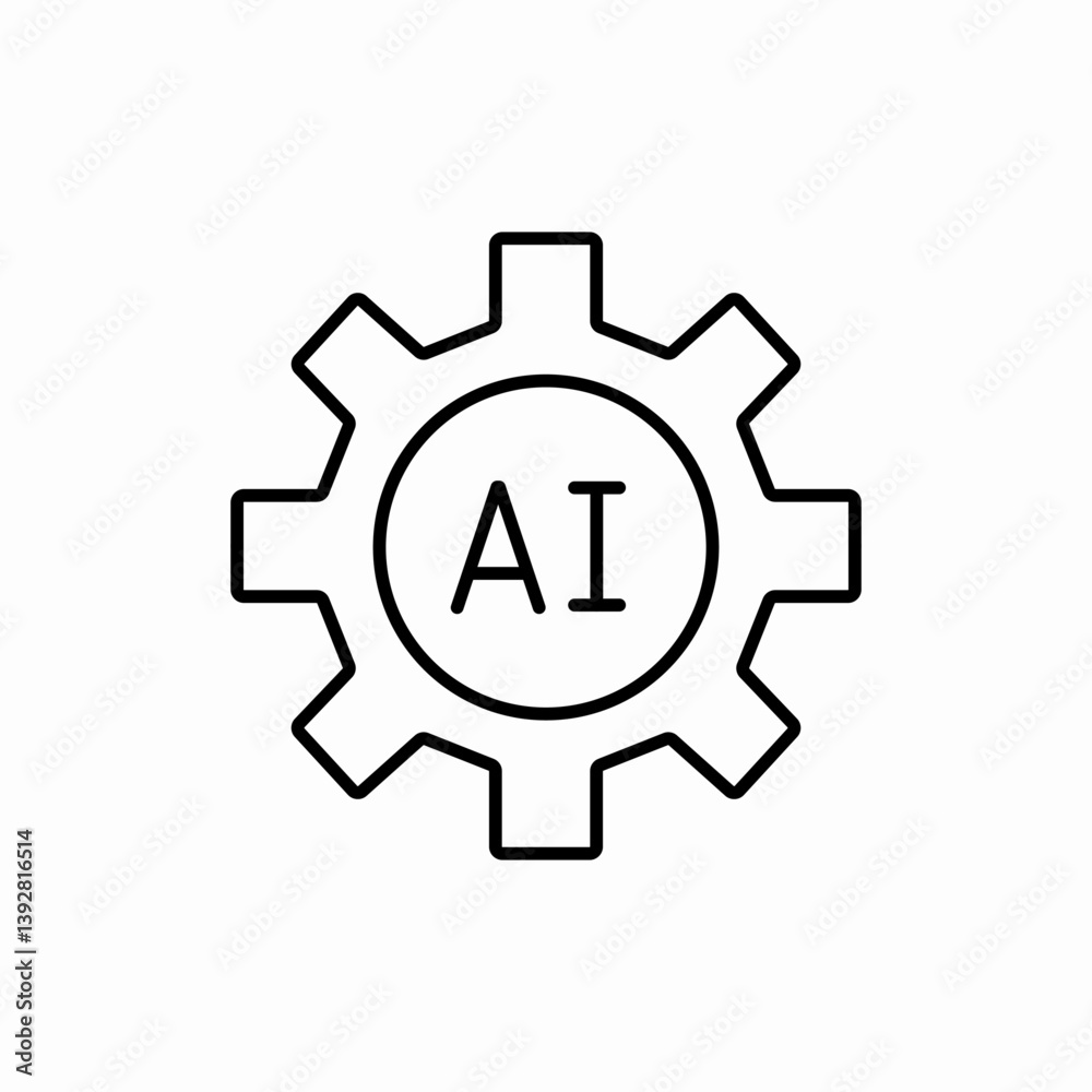 AI gear settings icon vector sign AI gear settings icon vector sign