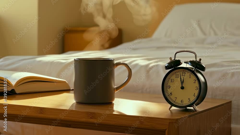 Morning Coffee in Sunlit Bedroom Morning Coffee in Sunlit Bedroom