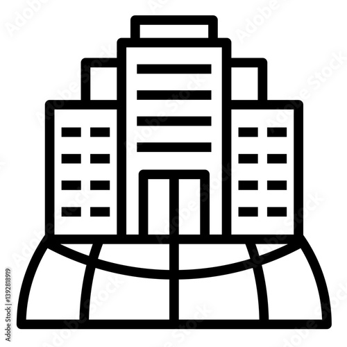 Corporate Headquarters  Icon Element For Design	