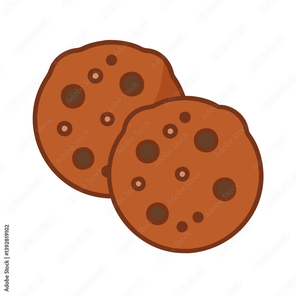 Fototapeta premium Crispy Chocolate Chip Cookie Illustration