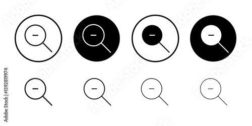 Zoom out icon vector logo set collection for web app ui