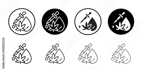 CBD oil drop icon vector logo set collection for web app ui